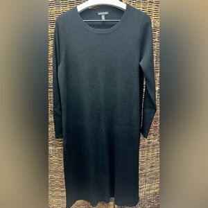 Eileen Fisher- Classic Black Long Sleeve Dress, Cashmere/Wool Blend- Large‎